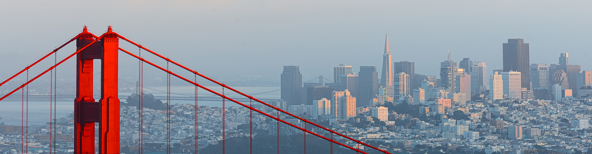 San Francisco skyline with the Golden Gate Bridge